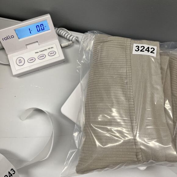 Varley Jogger Pants Womens Medium Beige Ribbed Knit Elastic Waist Pockets Lounge - Picture 8 of 8